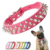 YOUALSO collar rosado con púas, protección y estilo para paseos.