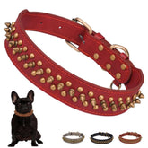 YOUALSO collar spike rojo XL con setas, protección y estilo para paseos diarios.
