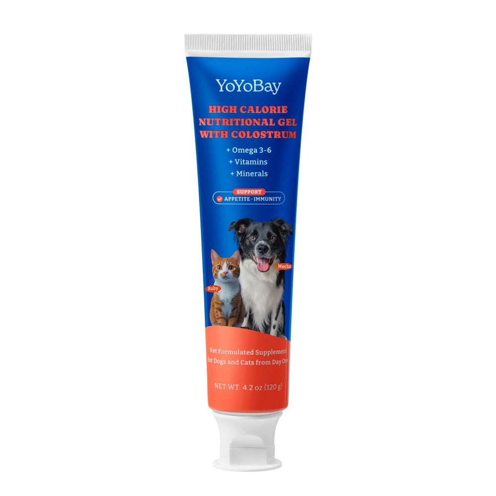 YoYoBay gel colostro bovino, bote-vertido, facilita la alimentación suave para mascotas.