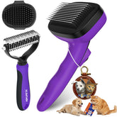 YOYUPETA cepillo slicker autolimpiable para mascotas, elimina pelo suelto sin irritar la piel.