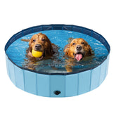 YSJILIDE piscina portátil para perros en azul, ideal para baños y juegos al aire libre.
