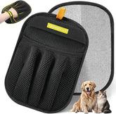 GUante YUAKUOD quitapelaje para mascotas, vista frontal, agarre seguro para limpieza eficiente.