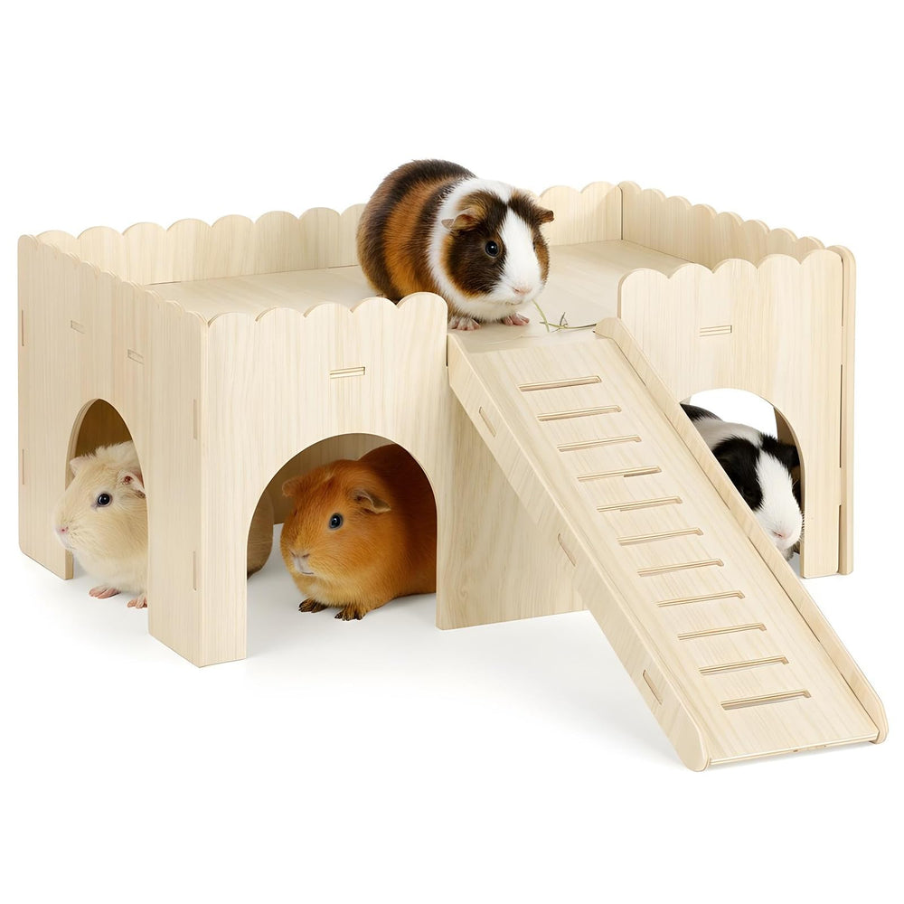 Nido de cobaya de Yuanan en madera con escaleras para descansar y explorar