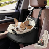 Asiento auto YUDODO para perro pequeño, vista frontal para interacción durante el viaje