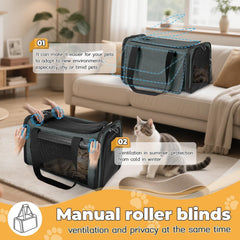 Transportín YUDODO con malla lateral respiratoria para buena ventilación