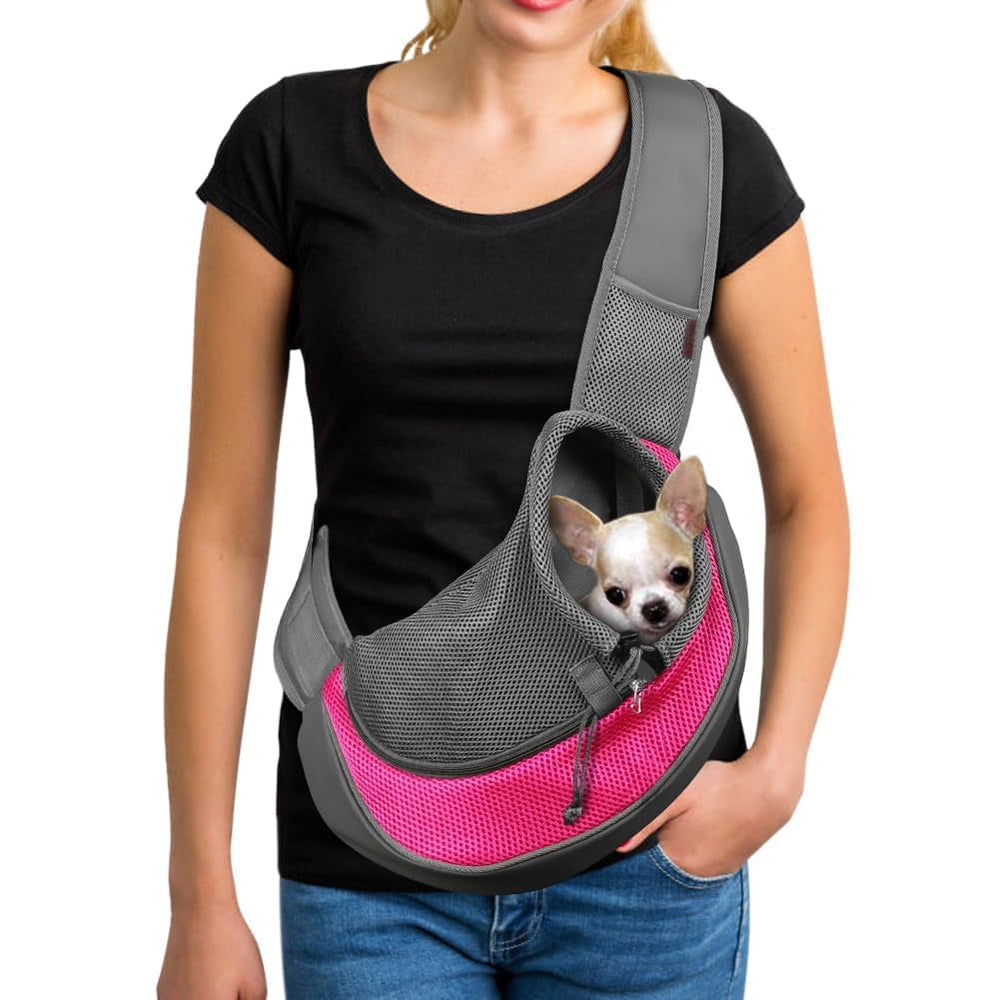 YUDODO portabebés para mascotas rosa, uso frontal cómodo para paseos diarios.