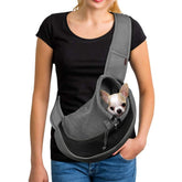 Portador bandolera YUDODO para perro pequeño, vista frontal, comodidad al pasear.