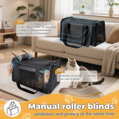 yudodo transportin-gato-grande-malla-lateral-ventilacion: buena visibilidad y flujo de aire.