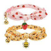 Collar YUDOTE con lazo amarillo abeja para gatito, cómodo y vistoso.