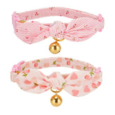 Collar YUDOTE con lazo rosa para gato, cómodo para uso diario