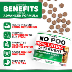 YUMA'S Deterrentes masticables para perros con textura sabrosa, apoyo digestivo.