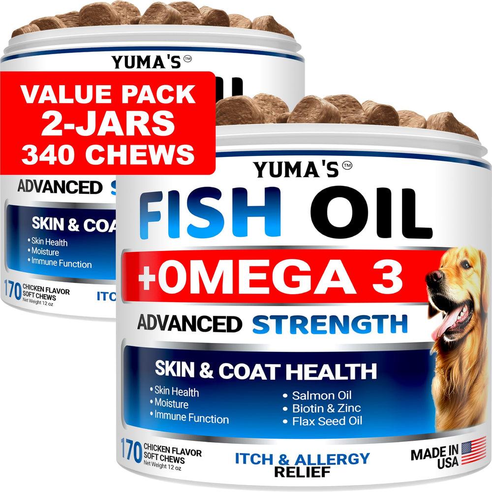 YUMA'S Omega-3 para perros en empaque, apoyo para piel y pelaje