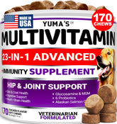YUMA'S multivitamínicas para perro en gomitas dentro de un bote, nutrición diaria.