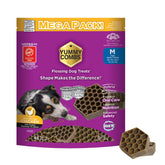 Yummy Combs: tratamiento dental para perros visto de frente, ideal para limpieza diaria.