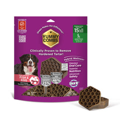Yummy Combs muestra forma panal para limpieza dental en perros grandes