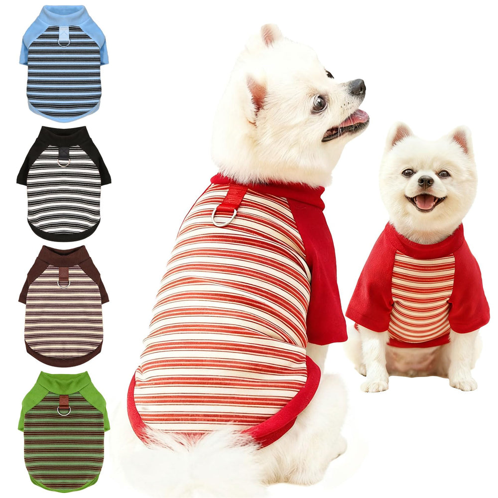 Camiseta de vellón YZHZIIR con rayas rojas para perro, suave y cálida para días fríos