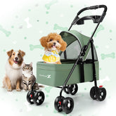 Zanthoxa Paseador para mascotas: plegable con clic único, ideal para viajes y guardado compacto.