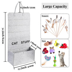 Organizador ZAVOOS para juguetes de gato con gancho y mango.