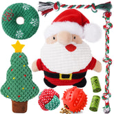 Zeaxuie juguete peluche Santa, ideal para cachorros; estimula juego y atención durante las fiestas.