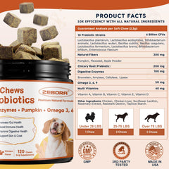 ZEBORA probióticos para perros, sabor pollo con hígado para mayor aceptación