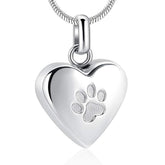 zeqingjw urna corazon patitas collar, recuerdo duradero para cenizas de mascota.
