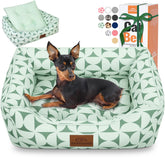 Zerbuger cama rectangular verde para descanso diario de gatos y perros.