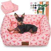 Zerbuger cama rectangular para mascotas rosa, descanso suave en casa