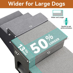 Zerbuger escaleras para perros con almacenamiento integrado en gris.