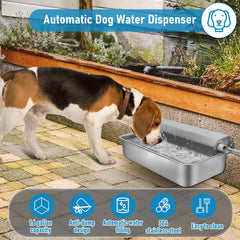 ZESTEFY dispensador-agua-perro-acero-inoxidable, diseño duradero para uso exterior.