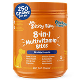 Zesty Paws multivitamínico para perro, botella abierta, apoyo a la salud general