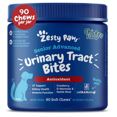 Zesty Paws Senior arandano rojo para perros, frasco con apoyo urinario