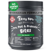 Zesty Paws Vet Strength Probiotics para perros, enfoque digestivo, mejora la digestión diaria.