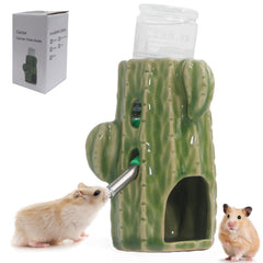 Bebedero Zhilishu 2 en 1 ajustable 80ml para tanque de vidrio, evita goteos.