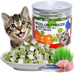 ZHSteveG bocado de hierba para gatos liofilizado con omega-3, cuidado digestivo.