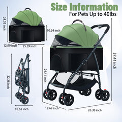 ZHUOKECE carrito mascota asiento removible: opción versátil para viajes
