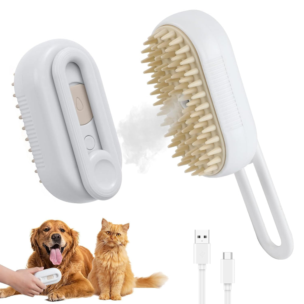 Cepillo de vapor 4 en 1 Zikoslik para gatos y perros, desenredo y cuidado