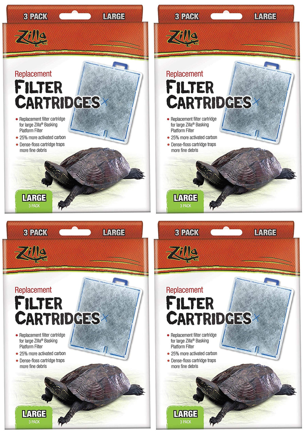 Zilla, cartucho de filtro grande para tortugas, kit Deluxe y Premium, mantiene el agua clara.