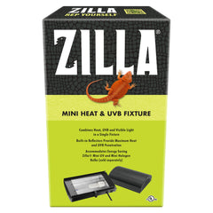 Zilla unidad con dos tomas para mini halógenos y UVB, versátil para terrarios.