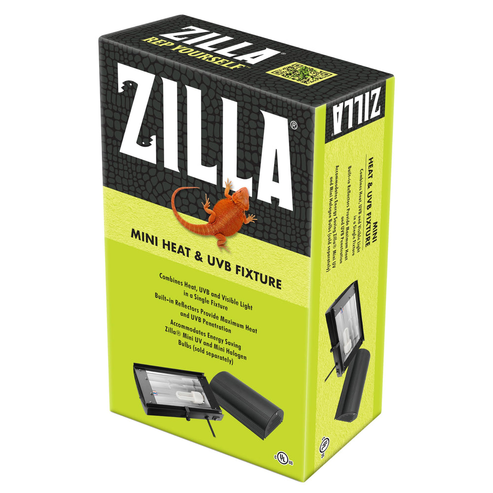 Zilla mini-calor-UVB para terrario, ideal para entornos desérticos y tropicales.