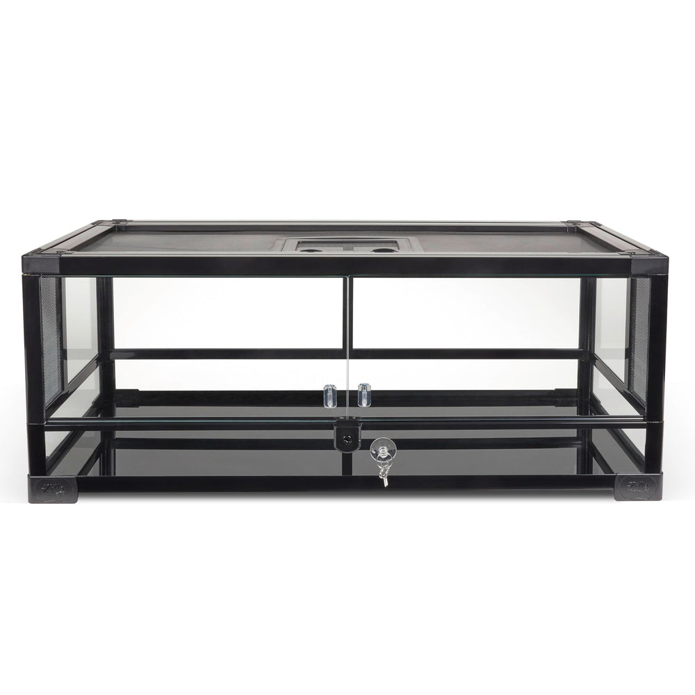 Terrario Zilla QuickBuild de 20 galones con vista frontal para observar la mascota.