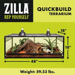 Zilla QuickBuild Terrario: tapa superior con pantalla doble para ventilación y mantenimiento.