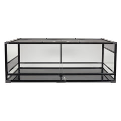 Zilla QuickBuild Terrario: vidrio templado con puerta frontal deslizante para acceso cómodo.