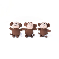 ZippyPaws Burrow Replacement Miniz con monos, chirridos divertidos para el juego.
