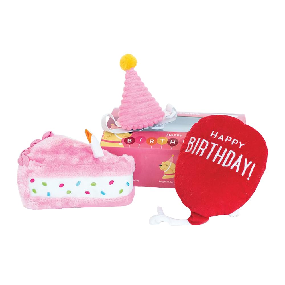 Juguete pastel rosa de ZippyPaws con sonido para celebrar el día del perro