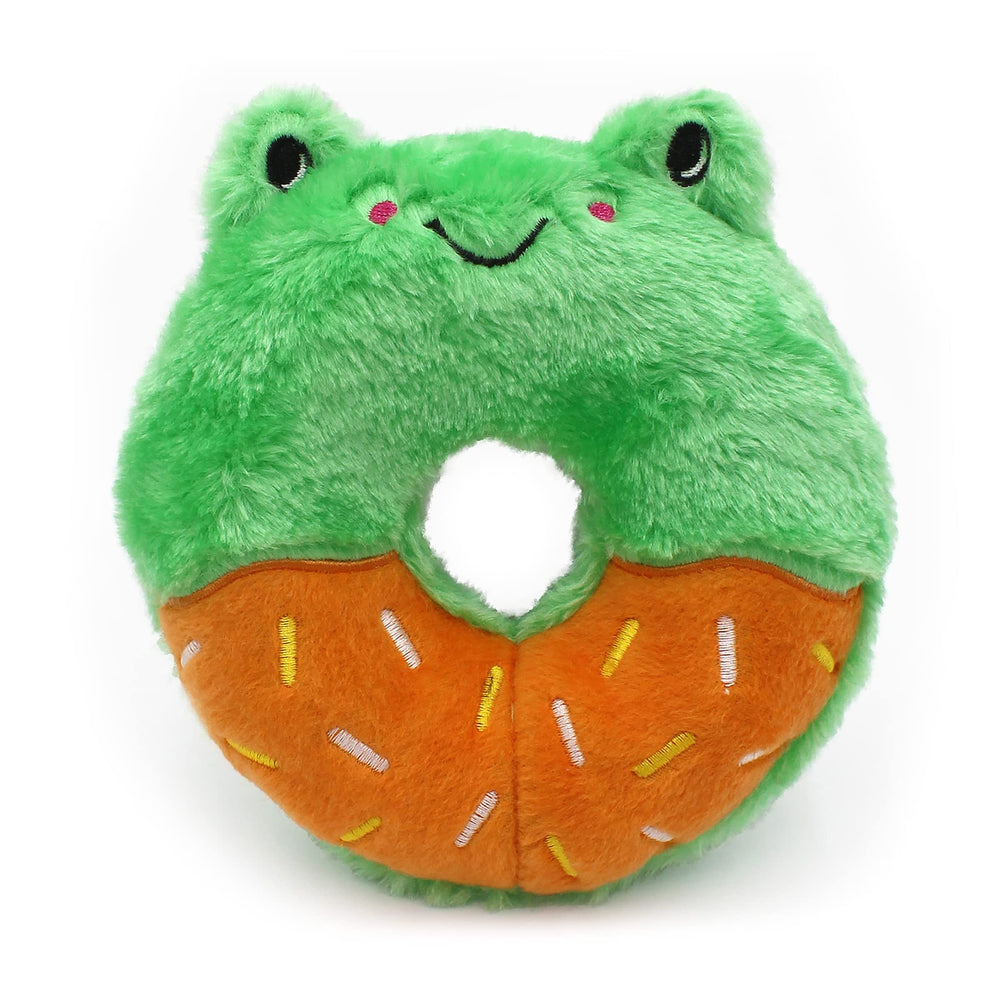 ZippyPaws Donutz Buddies Rana donut: juego duradero para perros y cachorros.