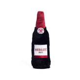 ZippyPaws Happy Hour Crusherz Merlot: botella plástica crujiente para juego interactivo.