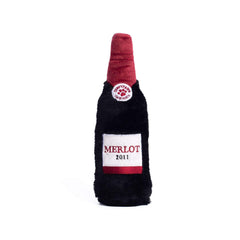 ZippyPaws Happy Hour Crusherz Merlot: botella plástica crujiente para juego interactivo.