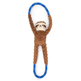 ZippyPaws RopeTugz con diseño de perezoso y juego suave para perros.