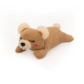 ZippyPaws Snooziez, juguete oso silencioso con sonajero, ideal para juegos tranquilos y estimulación suave.