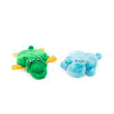 ZippyPaws Squeakie Pad Hippo: juego suave sin relleno para juego prolongado.